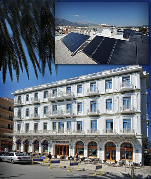 Ηλιοθερμικό σύστημα TiSUN στο MENELAION HOTEL Σπάρτης 2011/09-