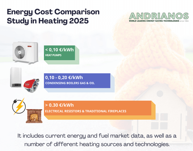 ελέτη Σύγκρισης Κόστους Ενέργειας στη Θέρμανση από την ANDRIANOS [2025-2026]