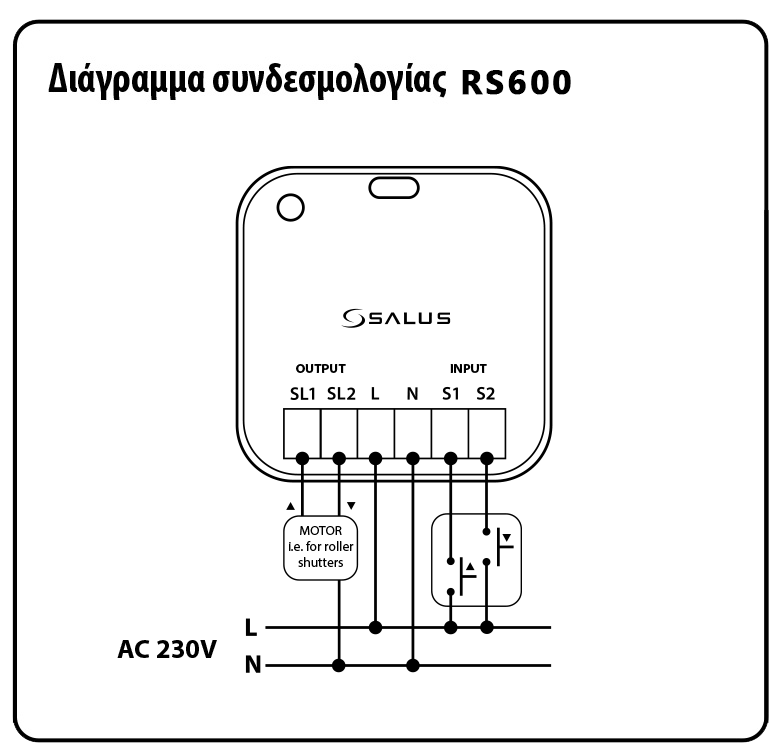 RS600 salus smart rele diagramma sindesis rolon