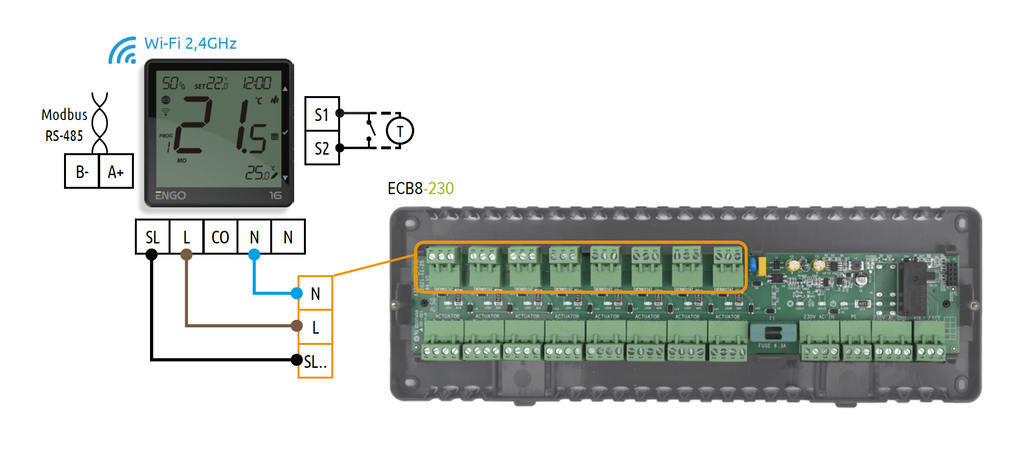 Διάγραμμα Σύνδεσης 02: Αντλία Θερμότητας & Κάρτα Ξενοδοχείου